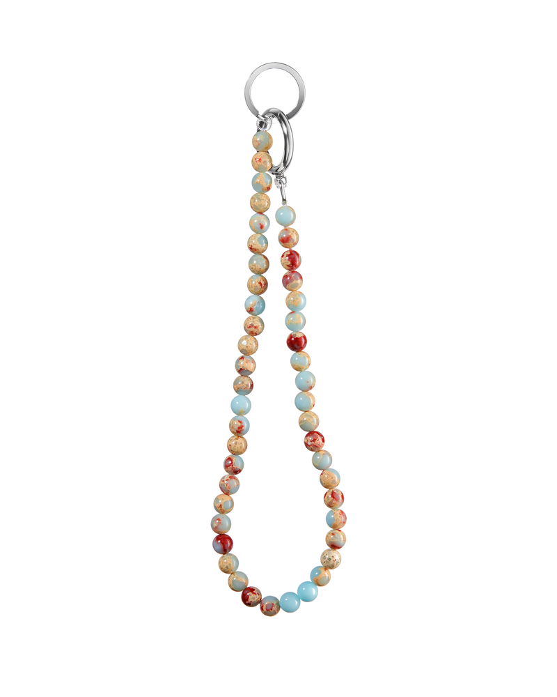 CORAL REEF beaded keychain (variscite)