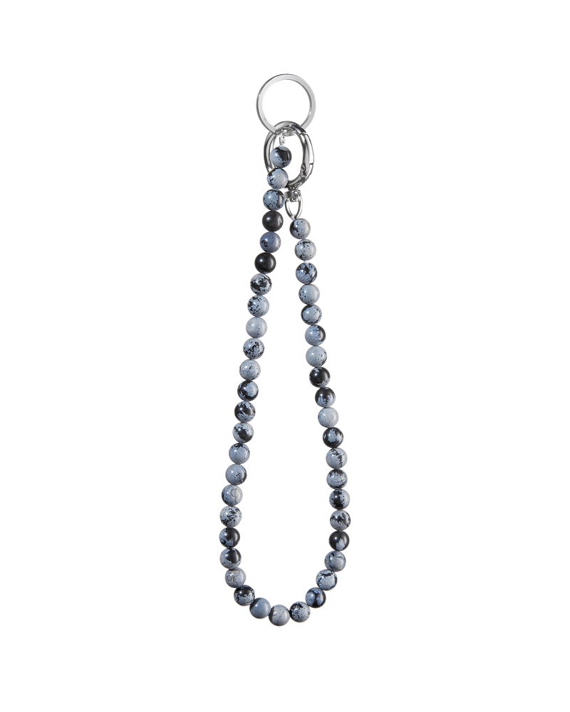 FOG beaded keychain (snowflake obsidian)