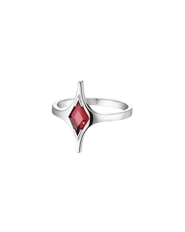 MAR ring with red garnet