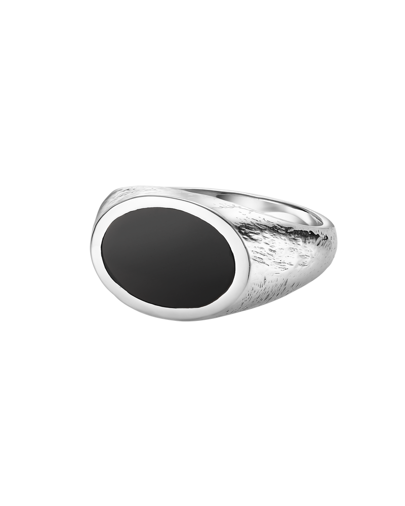 טבעת חותם AMBA - אוניקס שחור