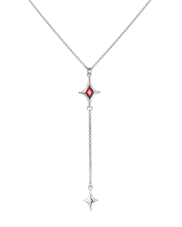 MAR Lariat Necklace - Red Garnet